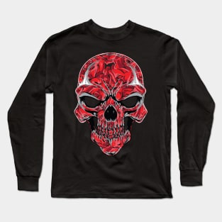 Red rose skull Long Sleeve T-Shirt